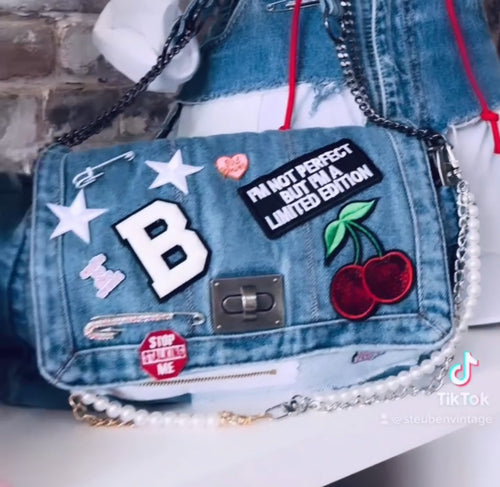 Vintage Denim Junk Bag
