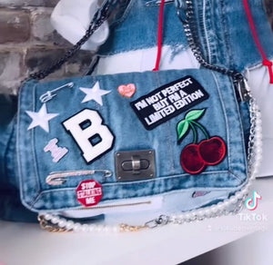 Vintage Denim Junk Bag