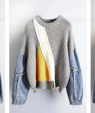 Load image into Gallery viewer, Denim Sleeve Knit