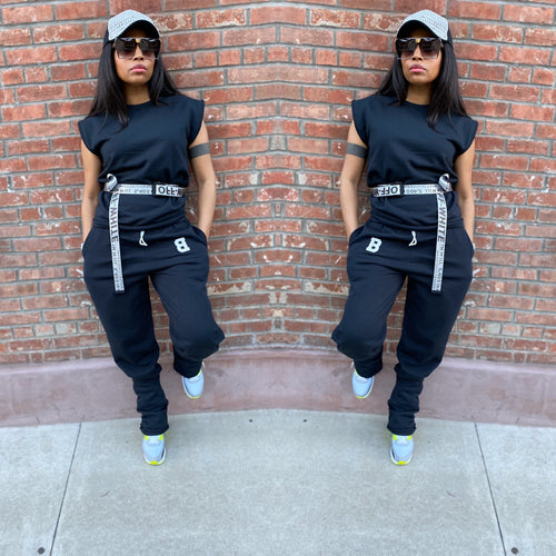 Vintage Sleeveless stacked Jogger set