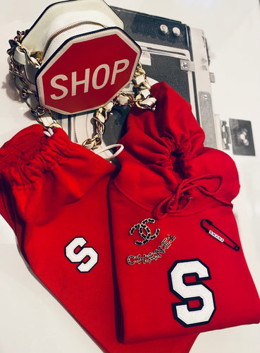 Vintage Initial Hooded Jogger set